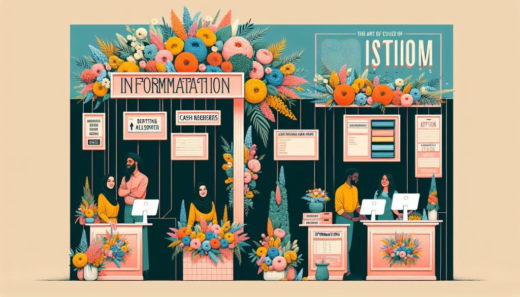 Как оформлять букетами стойки информации, кассы и точки продаж