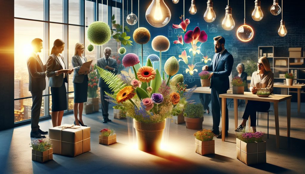 Цветочные подарки сотрудникам: как уйти от стандартного букета в целлофане