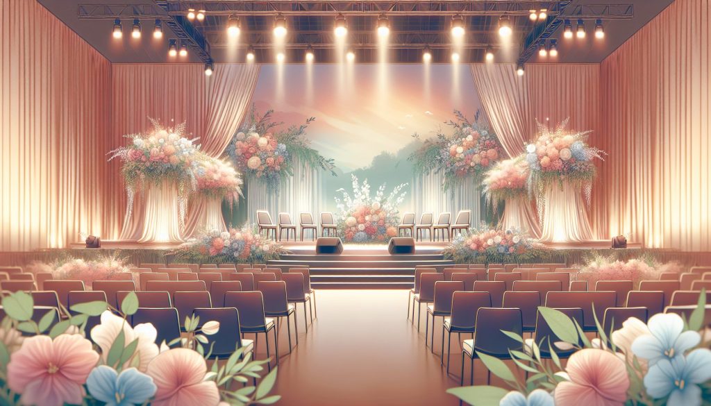 Как оформить сцену и трибуну: цветы, которые не лезут в кадр